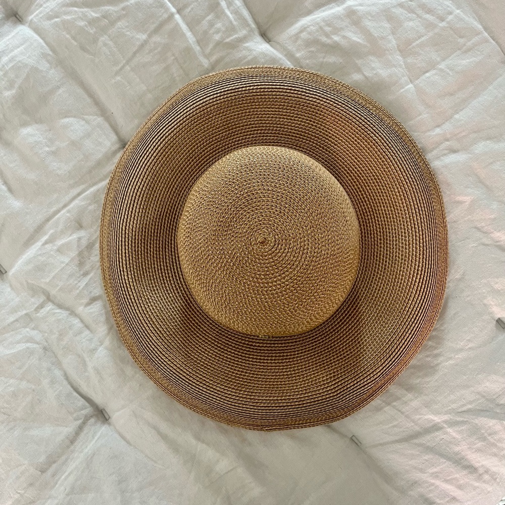 Eric Javits Tan Straw Wide Brim Sun Hat - Picture 3 of 12